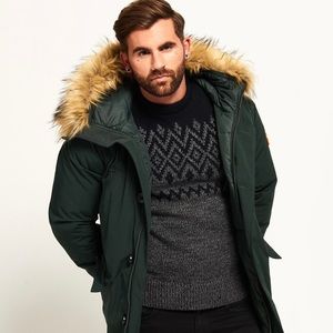 Superdry Men’s Rookie Down Parka (Deep Forest) XXL
